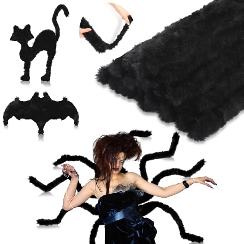 Giegxin 1 Pc Extra Thick Pipe Cleaners 39.37 Inch Black Chenille Stems Large Fuzzy Bendable Sticks for Halloween Crafts Supplies and DIY Projects Art School Projects Stem Soft Plush