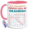 GiftAyntek Personalized Grandma Mug - Mother's Day Cup For Grandmother - My Favourite People Call Me Grandma Custom Crossword Puzzle Name Cup - Birthday Gifts For Mom Nana Gigi From Children