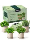 Gift for Women, Mom, Her – Berenda Select Indoor Garden Kit 18-Piece Windowsill Growing Set with 4 Pots, Soil Discs, Trimming Shears, Garden Tools & Markers for Growing Basil, Cilantro, Mint & More