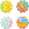 Gifts for Kids 4 Packs Pop Ball Fidget Toy 3D Push Bubble Push Squeeze Ball Sensory Toy Gift Stress Relieving Game for Kids Adult