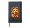 Gifts Pumpkin Cute Autumn Dog Thanksgiving Goldendoodle Fall Hardcover Journal, Black
