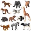 Gigglelf 12 Pcs Realistic Baby Jungle Animal Figures, Solid Safari Animals Toy Set for Toddlers, Montessori Wildlife Figurines Cake Toppers, School Projects Rewards for Boys Girls 3+