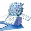 Giiffu 3D Forget Me Not Pop Up Flower Card, Watercolor Floral Greeting Card