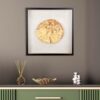 GILDE Picture Wooden Disc Square 60 x 60 x 7 cm Natural Metallic Look Textured