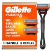 Gillette Fusion5 Razor for Men, 5-Blade, 1 Razor Handle, 3 Blade Refills