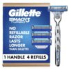Gillette Mach3 Turbo Razors for Men, 1 Handle, 4 Blade Refills