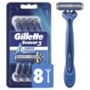 Gillette Sensor3 Comfort Disposable Razors for Men, 8 Count, Lubrastrip Glides Easily Over Your Skin (Pack of 4)