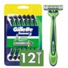 Gillette Sensor3 Sensitive Men's Disposable Razor, 12 Razors (Pack of 6)