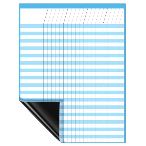 Gilprop 17 x 22 Inch Large Magnetic Dry Erase Incentive Chart Homework Progress Tracking Chart Reward Sticker Charts Teacher School Classroom Attendance Behavior Tracker Chore Responsibility(Blue)