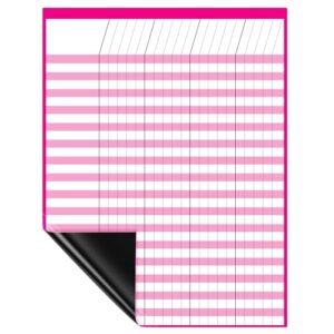 Gilprop 17 x 22 Inch Large Magnetic Dry Erase Incentive Chart Homework Progress Tracking Chart Reward Sticker Charts Teacher School Classroom Attendance Behavior Tracker Chore Responsibility (Pink)