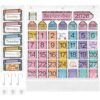 Gilprop 2 Pack Classroom Calendar Pocket Chart with 130 Cards Composition Book Pastel Crayon Themed Circle Time Calendar Monthly Weather Seasons Feelings Chart for Preschool Kindergarten Homeschool