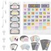 Gilprop 2 Pack Classroom Calendar Pocket Chart with 130 Cards Composition Book Pastel Spanish Themed Circle Time Calendar Monthly Weather Seasons Feelings Chart for Preschool Kindergarten Homeschool