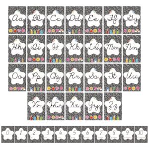 Gilprop 37 Pcs Composition Cursive Alphabet Line for Classroom Wall Cursive Alphabet Bulletin Board Set Abc Number Poster Composition Notebook Classroom Decor for Back to School Homeschool Supplies