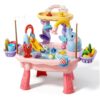 Ginwrek Toddler Water Table Play Sink with Running Water, 12-in-1 Plastic Kids Table, Toddler Play Center with Electric Circulation System