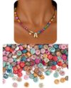 Gionlion Colorful Initial Necklaces & 1200Pcs Colorful Letter Beads