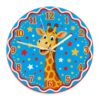 Giraffe Wall Clock, Playful Colorful Stars Dots Blue Quiet Wall Clocks No Ticking Noise for Living Room Bathroom Hallway Entryway Decor 11.6x11.6 Inches