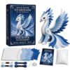 GIRLDREN DIY Ice Dragon Felt Patchwork Kit Arctic Winter Guardian Sewing Set, 3D Stuffed Animals Mythical Creature for Beginners, Pre-Cut Handmade Craft Kit for Home Decor & Creative Gift (#H)