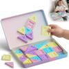 Girls Mini Travel Magnetic Tiles: Tin Box 40PCS Macaron Blocks Road Trip