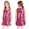 Girls Short Dresses Tank Dress Sleeveless Cosplay Singer Star Outfit Hip Hop Street Dancewear Hot Pink 3-4 Years