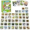 gisgfim 100 PCS Memory Matching Game Animal Babies Concentration Memory Card Educational Game for Kids Adults A Fun & Fast Baby Animals Game Toddlers Preschool Family Board Gift Matching Games