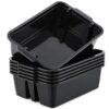 gisgfim 6 Pack Classroom Stacking Bins Stackable Plastic Book Bin Durable Storage Book Bins Plastic Stackable Organizer Spacious Books Bin for Classroom Home Storage, Office Supplies(Black)