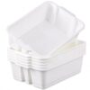 gisgfim 6 Pack Classroom Stacking Bins Stackable Plastic Book Bin Durable Storage Book Bins Plastic Stackable Organizer Spacious Books Bin for Classroom Home Storage, Office Supplies(White)