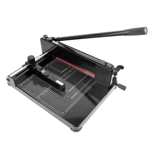 Gitohoni Manual Paper Cutter Guillotine Trimmer Machine A4 Paper Cutter Heavy Duty Steel Base with Grid Alignment and Red Guide for Accurate Cuts Suitable for Commercial Printing