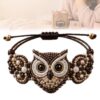 GIUPDJU DIY Beaded Bracelet Making Kit, 3D Animal Bead Craft Kit for Beginners, Creative Jewelry Supplies with Charms and Beads, Adults & Craft Lovers, Full-Color Instruction Sheet(Owl)