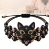 GIUPDJU DIY Beaded Bracelet Making Kit, 3D Animal Bead Craft Kit for Beginners, Creative Jewelry Supplies with Charms and Beads, Adults & Craft Lovers, Full-Color Instruction Sheet(Cat)