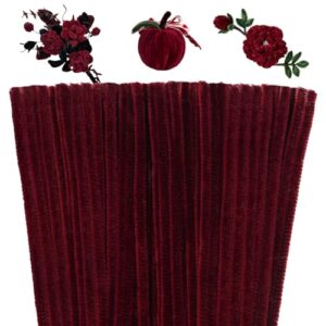 Giwrmu 100 Pcs Pipe Cleaners Chenille Stem, Wine Red Pipe Cleaners Craft