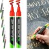 Giyocepr Headstone Lettering Paint – Tombstone Marker Pen for Restoring Faded Grave Inscriptions, Waterproof Stone Touch-Up Pen for Headstone, Ceramic, Stone, Crafting, Renew the Memory，2*Red