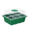 GizmoBox Seed Starter Tray with Humidity Dome, 6 & 12 Cell Seedling Starter Kit, Adjustable Vents Propagation Box for Indoor Gardening (with Ventilation Holes, 6 Holes, Green Color)