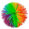 GJD Rainbow Stringy Ball, 4.5 Inch Silicone Stress Relief Toy, Stringy Sensory Ball for Kids and Adults, Multi-Color Fluffy Juggling Ball (1)