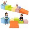 GLACER Foam Climbing Blocks with Ball Pit, 5-Piece Soft Play Equipment for Toddlers, Indoor Soft Play Blocks Climb and Crawl Activity Set for Kids Playroom Ages 3+, Balls Not Included (Colorful)