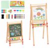 GLACER Kids Easel, Foldable Adjustable Drawing Board with Paper Roll