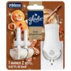 Glade PlugIns Starter Kit, Air Freshener, Cozy Gingerbread, 1.34 fl oz, 1 Warmer + 2 Refills