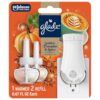 Glade PlugIns Starter Kit, Air Freshener, Golden Pumpkin & Spice, 1.34 fl oz, 1 Warmer + 2 Refills