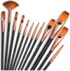 Glammour Set of 12 Professional Artist Paint Brush for Kids, Adults Fabulous for Canvas, Watercolor & Fabric - for Beginners and Professionals - Great for Water, Oil or Acrylic Painting