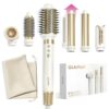 GLAMUP 6 in 1 Extra Long Wrap AirCurler, 110k RPM High Speed Motor & Negative Ions, No Heat Damage, Frizz-Free, Fast Drying, Volumizer & Straightener, All Hair Types,Travel Pouch, Hot Air Styler