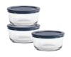 Glass Food Storage Containers with Lids, 2 Cup Round, Set of 3