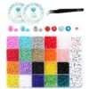Glass Seed Beads Kit 24 Colors DIY Bracelet Jewelry Making Box Letter Beads