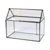 Glass Terrarium with Acrylic Lid, House Shape, 10.24 x 5.91 x 8.27 in
