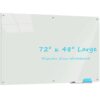 Glass Whiteboard 6' x 4', Magnetic Glass Dry Erase Board Frameless Wall Mounting, Large White Board for Office Home & School