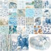 Glenmal 144 Pack Nautical Decoupage Paper Napkins, 12 Styles Assorted Decorative Cocktail Napkins for DIY Rafting Holiday Birthday Party Wedding Baby Shower, Each Unfolded 13 Inch