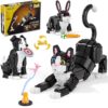 Glikid 3-in-1 Tuxedo Cat Building Set, Build a Cat, Dog or Rabbit, Creative Building Toy for Kids & Animal Lovers, Birthday Gift for Girls and Boys Ages 8+