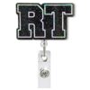Glitter Black RT Retractable Badge Reel, Cute Respiratory Therapist Badge Holder for Work, RT RRT CRT Student Graduation Gift, Respiratory Therapy Acrylic Badge Reel with Alligator Clip, RT Week Gifts