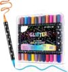Glitter Brush Markers, Dual Tip Glitter Marker Set, Shimmer Pens，48Colors