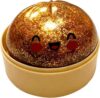 Glitter Bun Squishys Squeeze Toys, Cute Bao Bun Slow Rising Squishie-s, Stress Balls with Smile Face, Sensory Stress Relief Fidget Toys for ADHDs, Party Favor Gift, Stocking Stuffers Brown