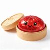 Glitter Dumpling Squishy Squeeze Toy, Soft Slow Rebound Stress & Anxiety Relief Sensory Fidget Ball with Steamer for Kids Adults (Red)
