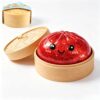 Glitter Dumpling Squishy Squeeze Toy with Steamer, Soft Slow Rebound Stress & Anxiety Relief Sensory Fidget Ball for Kids Adults (Red)